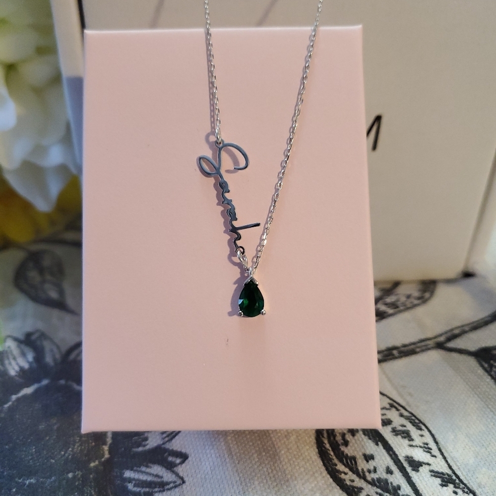 Sarah Initial Birthstone Necklace